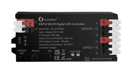 Controller für adressierbare RGB-WLAN-LED-Streifen und -Leisten – ESP32 – WLED – GL-C-015WL