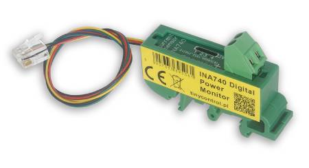 INA740 – Digitaler I2C-Leistungsmonitor zur Messung von Strom, Spannung, Leistung und Energie – DIN-Schienenmontage