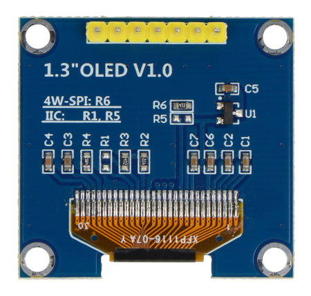 1,3-Zoll-OLED-Display, 128 x 64 Pixel, SPI - SH1106 - weiß