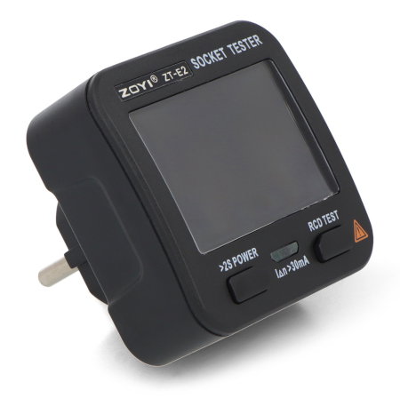 230-V-Netzsteckdosenprüfer mit FI-Schutzschalter, NCV und Spannungsmessung – ZOYI ZT-E2