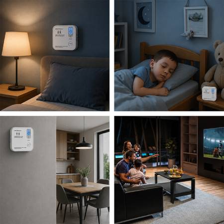 Batteriebetriebener Kohlenmonoxidmelder - WiFi Tuya - Qoltec 52655