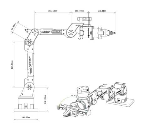 reBot Arm B601-DM - Roboterarm mit 6+1 Freiheitsgraden Greifer - Seeedstudio 100065783